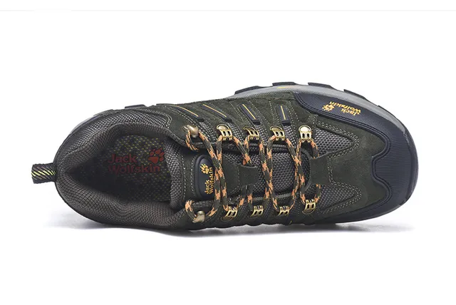 Jack Wolfskin Verde Ejército Negro Oliva Ante Y Malla Superior Punta De Goma Botas De Senderismo 14