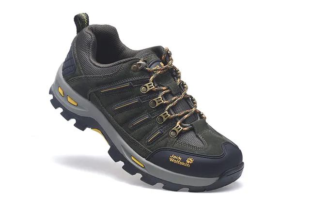 Jack Wolfskin Verde Ejército Negro Oliva Ante Y Malla Superior Punta De Goma Botas De Senderismo 15