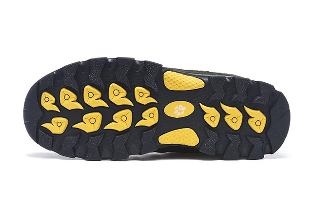 Jack Wolfskin Verde Ejército Negro Oliva Ante Y Malla Superior Punta De Goma Botas De Senderismo 18