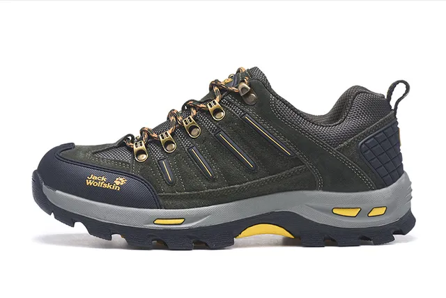 Jack Wolfskin Verde Ejército Negro Oliva Ante Y Malla Superior Punta De Goma Botas De Senderismo 19