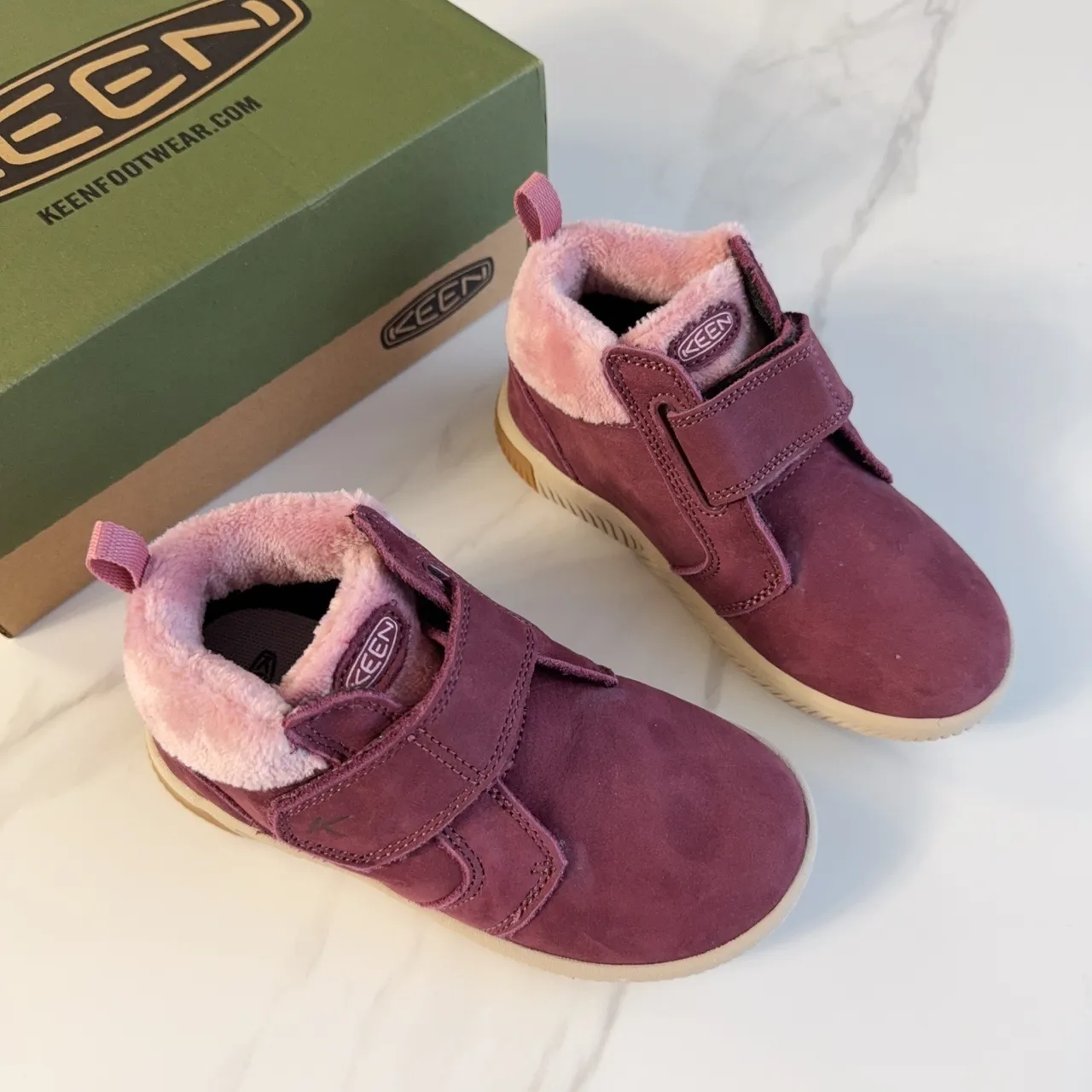KEEN 儿童 抓绒内衬 魔术贴 雪靴 9
