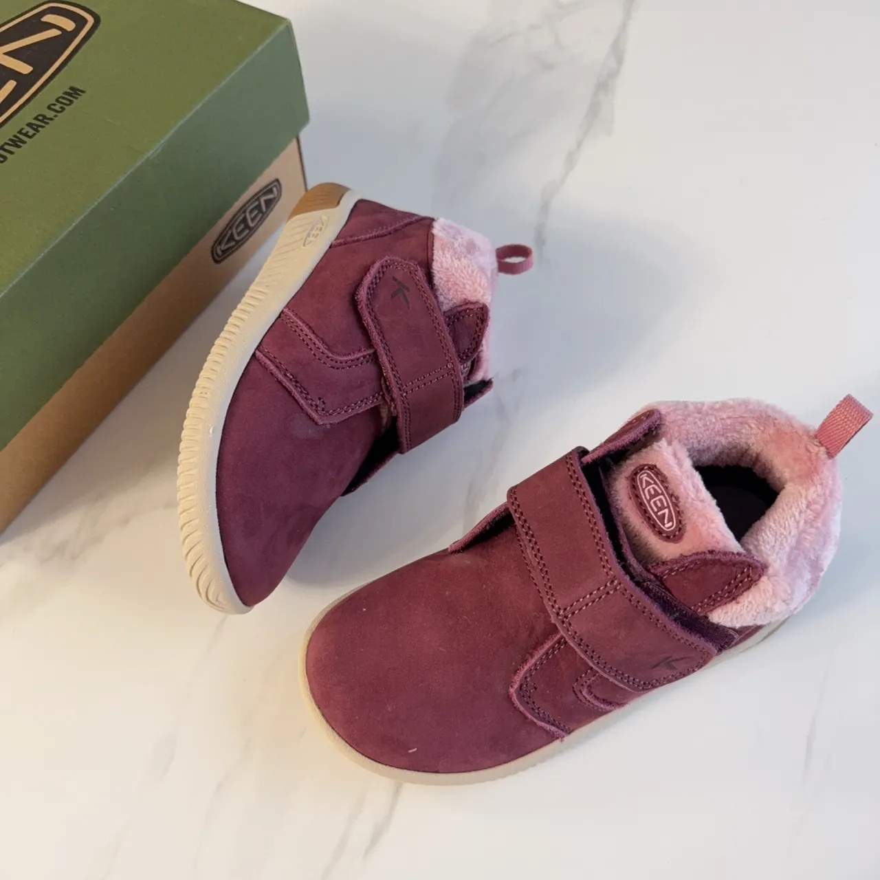 KEEN 儿童 抓绒内衬 魔术贴 雪靴 10