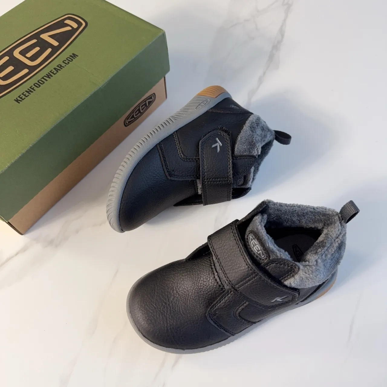 KEEN 儿童 抓绒内衬 魔术贴 雪靴 16