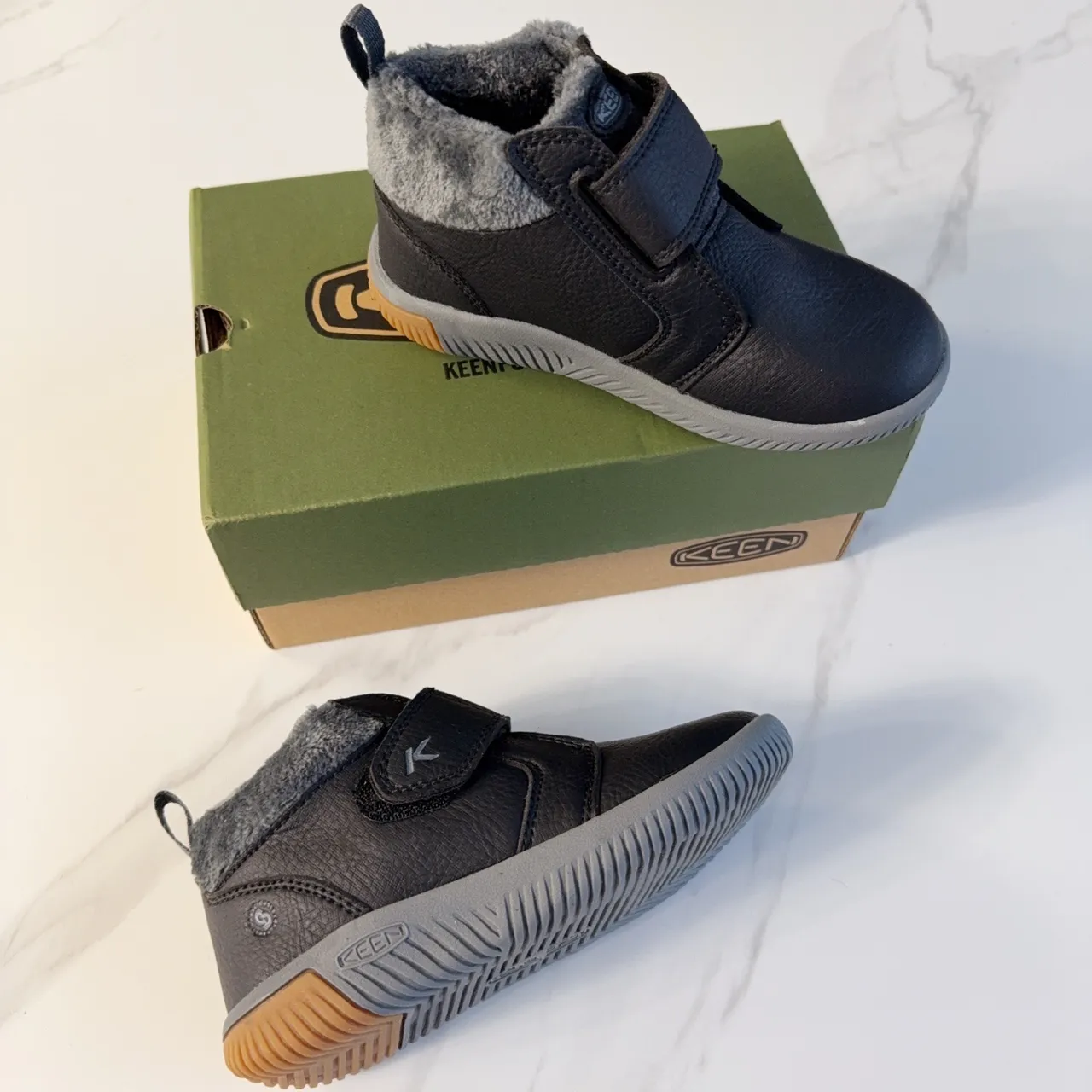 KEEN 儿童 抓绒内衬 魔术贴 雪靴 17