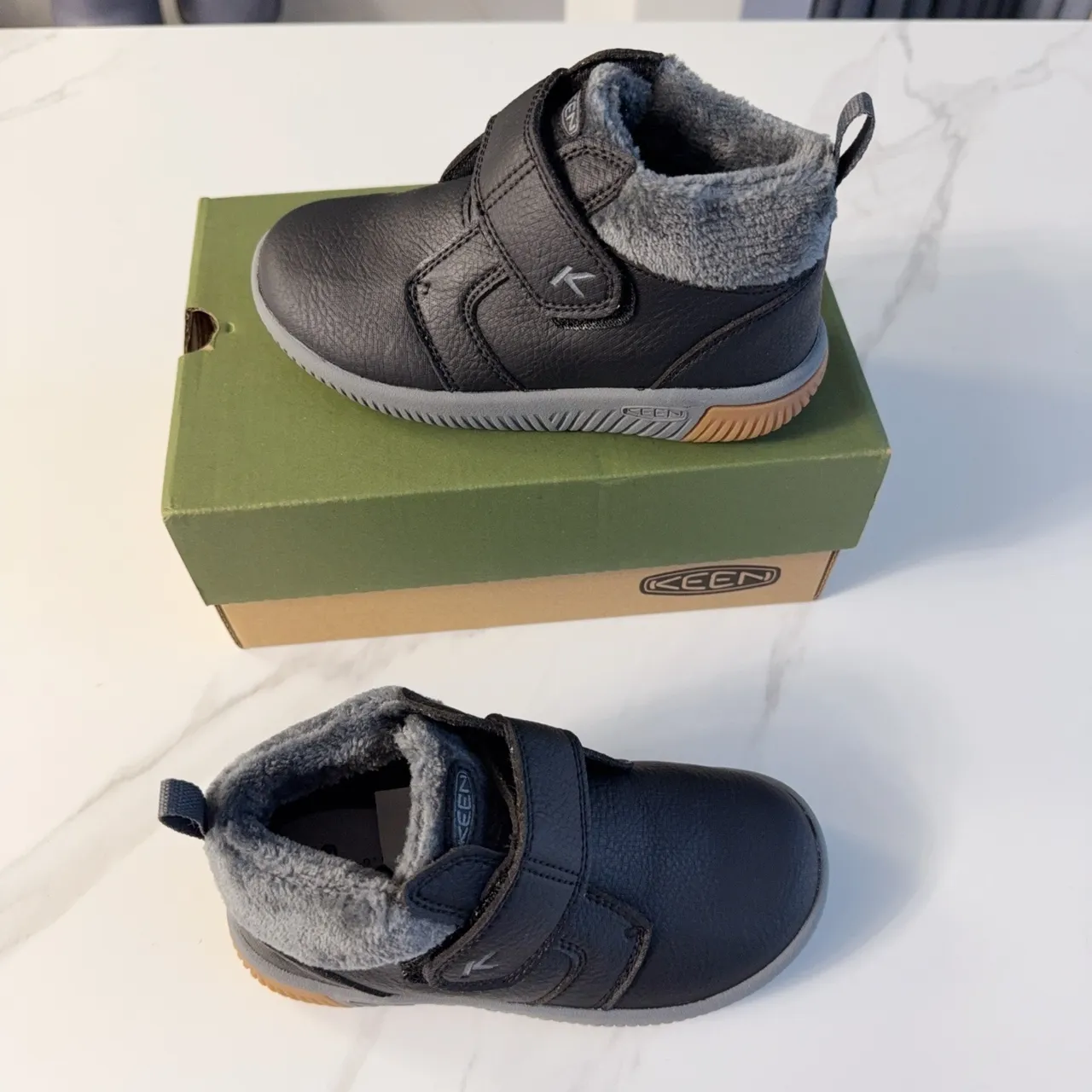 KEEN 儿童 抓绒内衬 魔术贴 雪靴 19