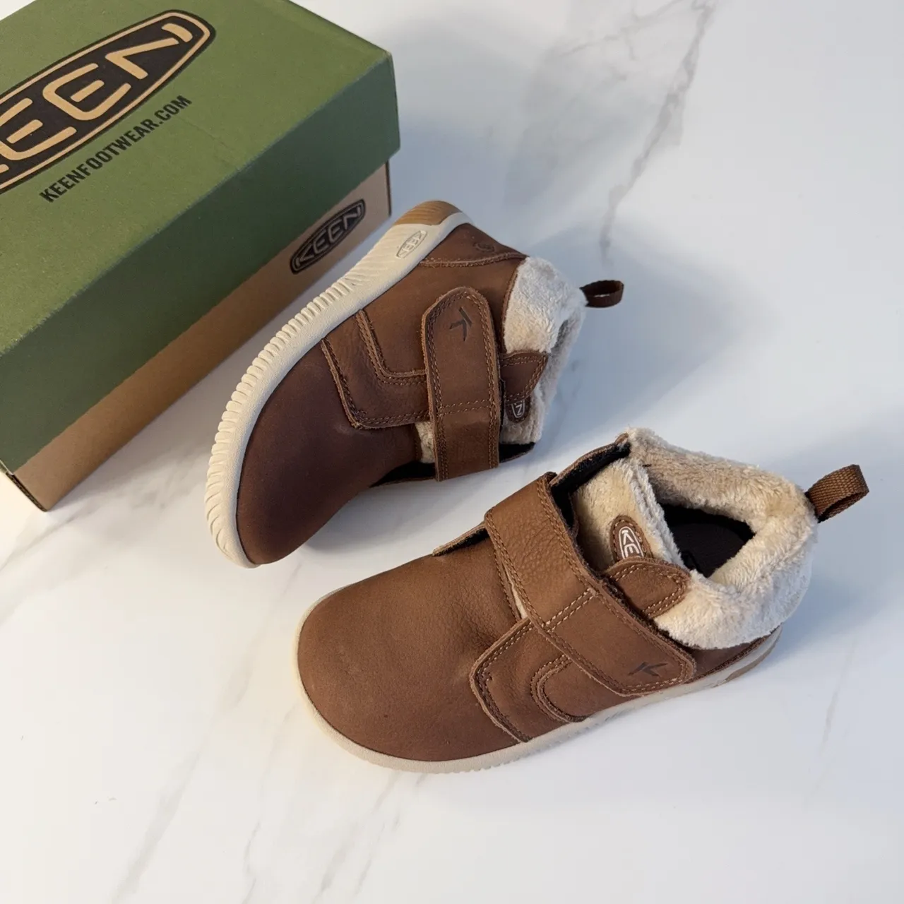 KEEN 儿童 抓绒内衬 魔术贴 雪靴 22