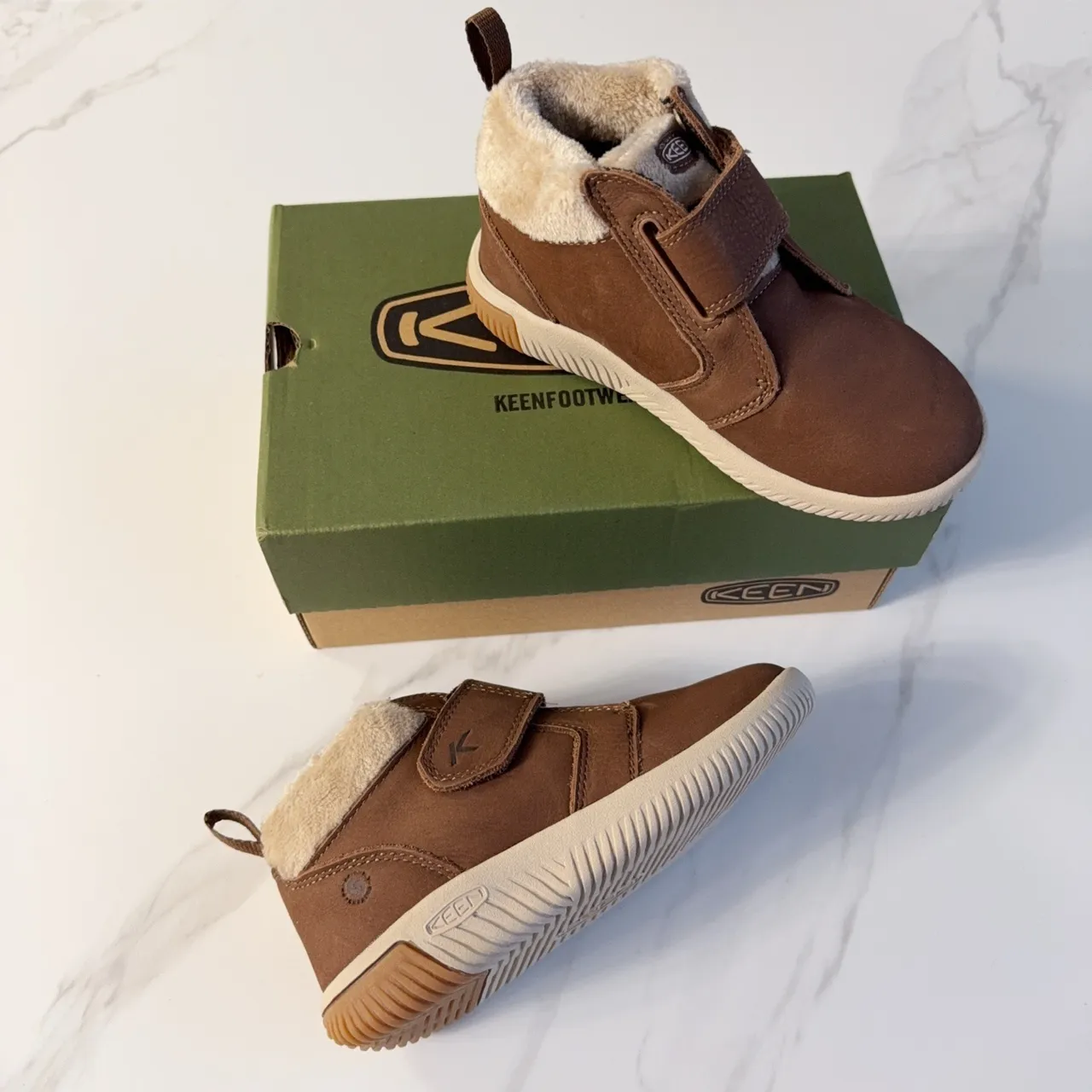 KEEN 儿童 抓绒内衬 魔术贴 雪靴 23