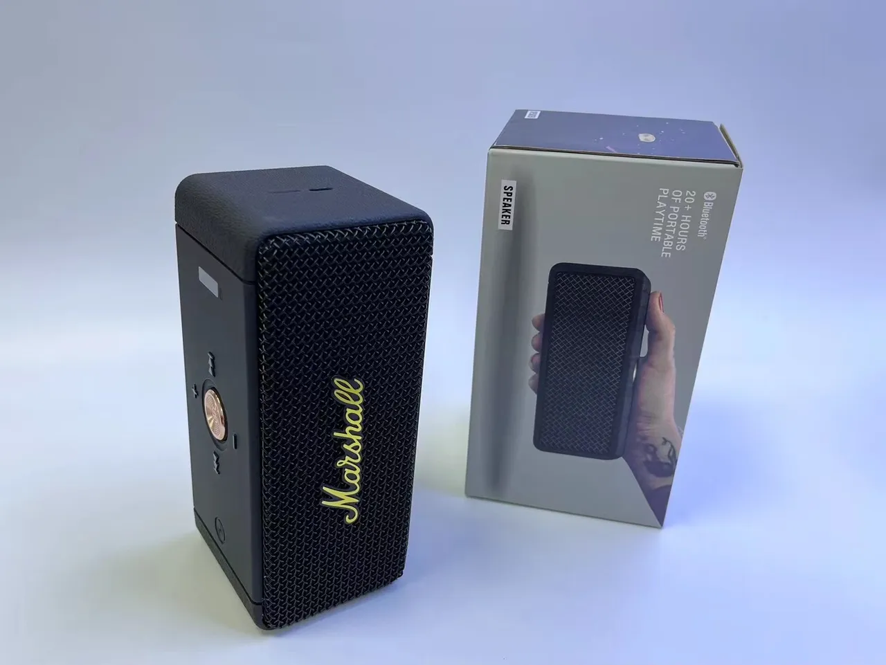 Marshall Beige Gold Forma rectangular compacta Rejilla de metal con patrón de diamante Altavoz portátil 13