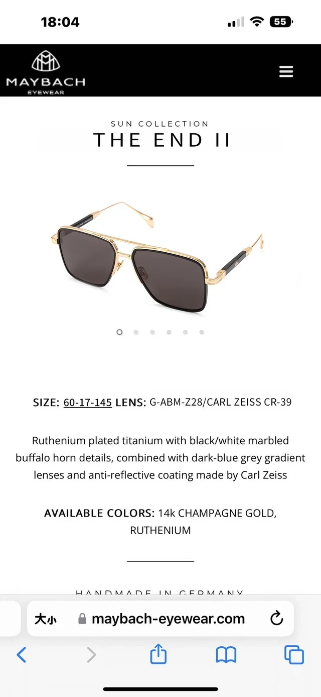 Maybach The End II Gafas de Sol Aviador Cuadrado 2