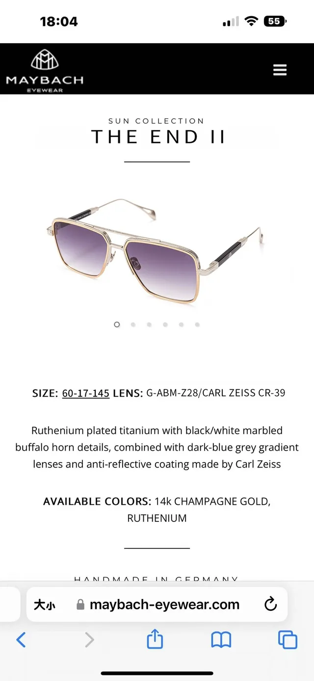Maybach The End II Gafas de Sol Aviador Cuadrado 3