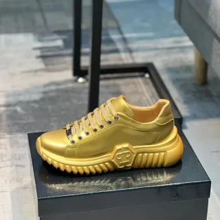 Zapatilla Plataforma Low-Top Dorado Metálico