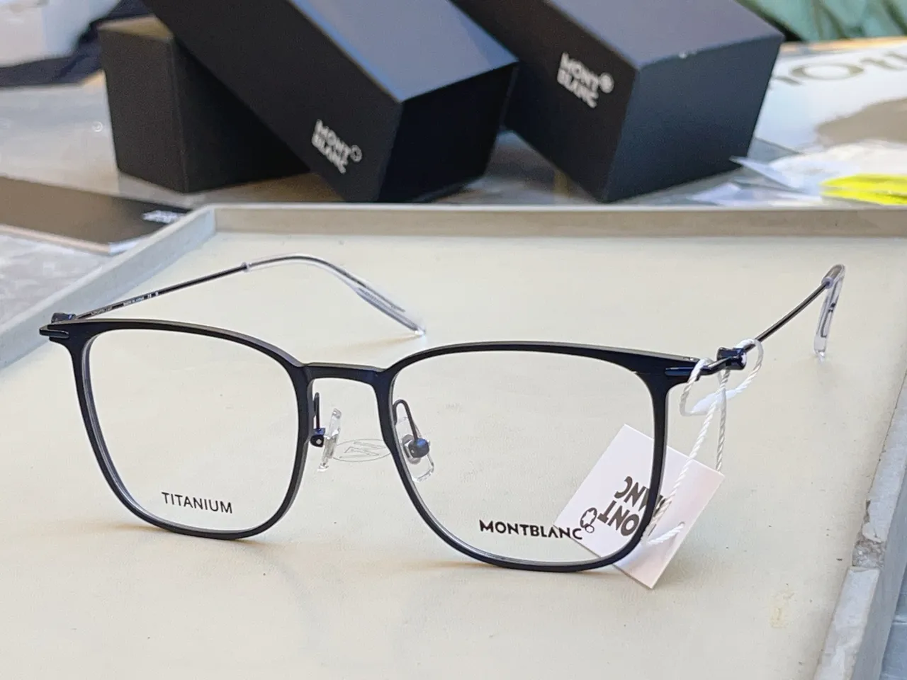 Montblanc مستطيل إطار كامل ثنائي اللون نظارات بصرية 2