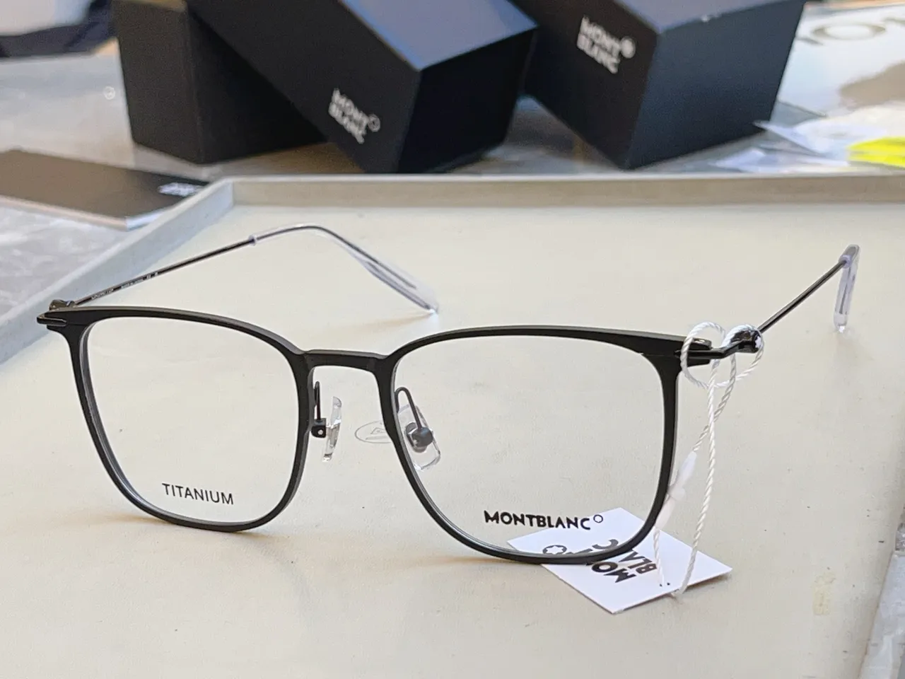 Montblanc مستطيل إطار كامل ثنائي اللون نظارات بصرية 3