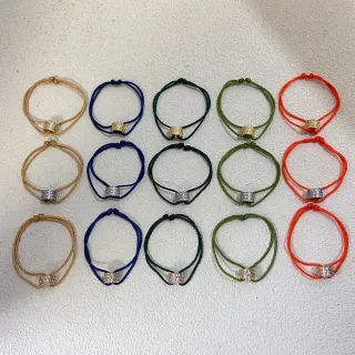 Multicolor Knotted Cord Cylindrical Bead Jewelry