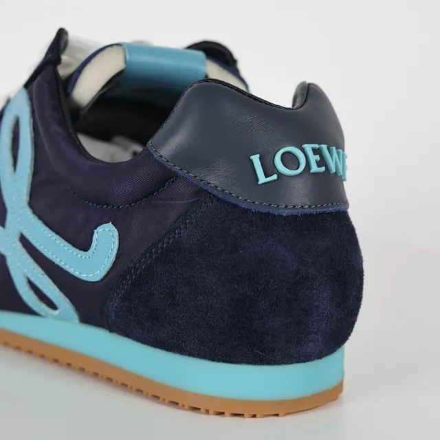 Navy and Light Blue Embroidered Monogram Lifestyle Sneakers 4