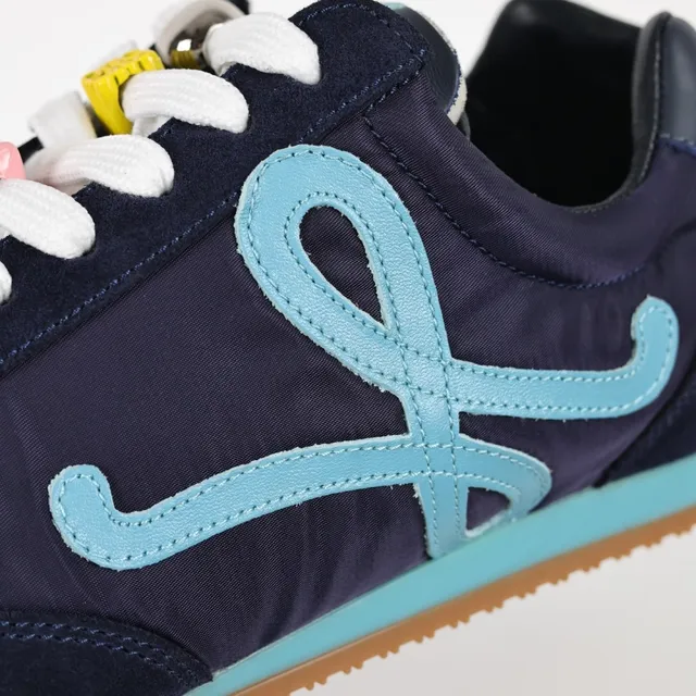 Navy and Light Blue Embroidered Monogram Lifestyle Sneakers 6