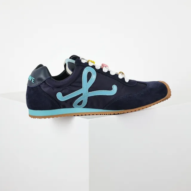 Navy and Light Blue Embroidered Monogram Lifestyle Sneakers 7