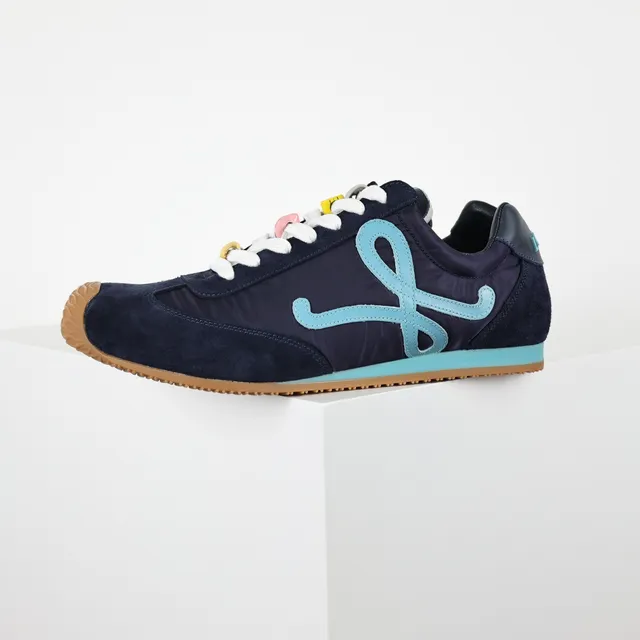 Navy and Light Blue Embroidered Monogram Lifestyle Sneakers 9