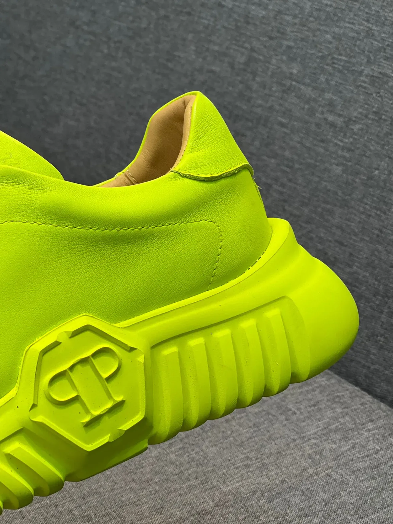 Neon Lime Green Monochrome Lace-Up Lifestyle Sneaker 8