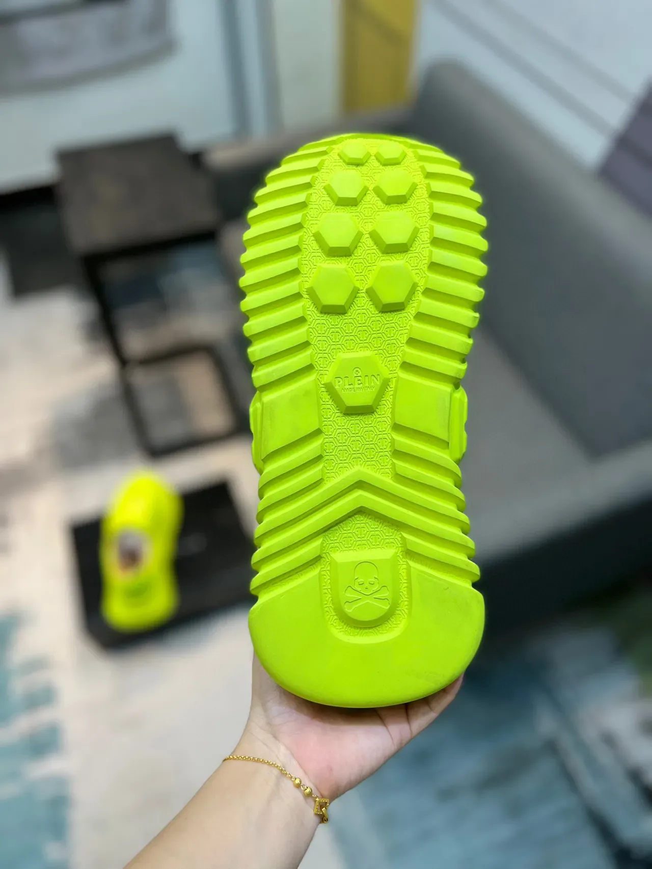 Neon Lime Green Monochrome Lace-Up Lifestyle Sneaker 9
