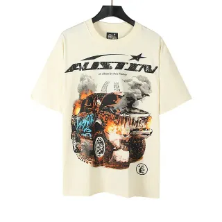 Camiseta oversized Off-White crema con estampado gráfico