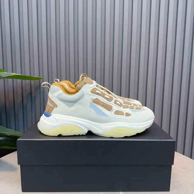Off-White Cream Tan Blue Chunky Sneakers 6