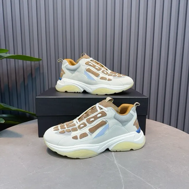 Off-White Cream Tan Blue Chunky Sneakers 7