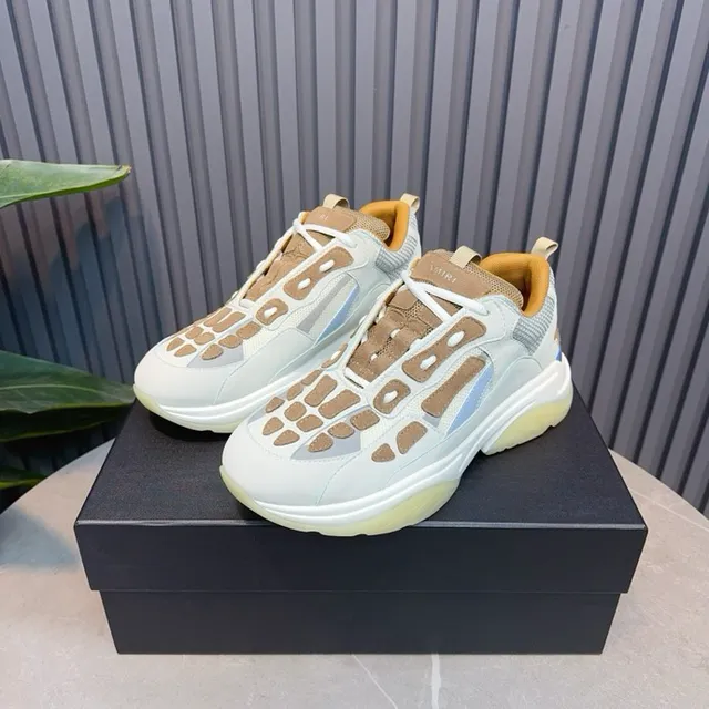 Off-White Cream Tan Blue Chunky Sneakers 8