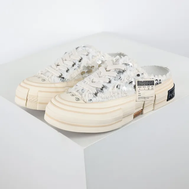 Off-White Fuzzy Bouclé Slip-On Mule Casual Shoes 2