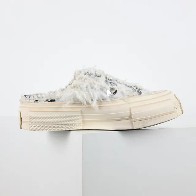 Off-White Fuzzy Bouclé Slip-On Mule Casual Shoes 7