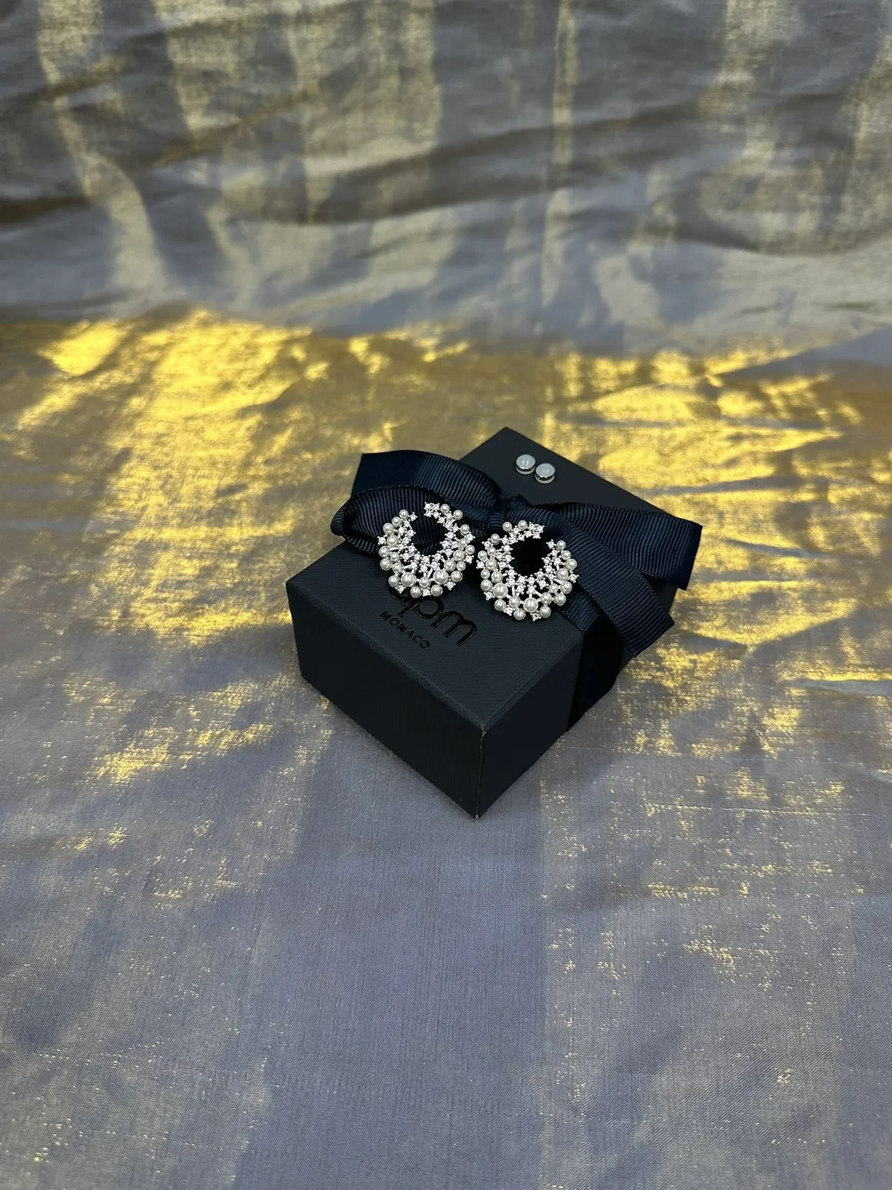 Pearl and Crystal Hoop Earrings 7
