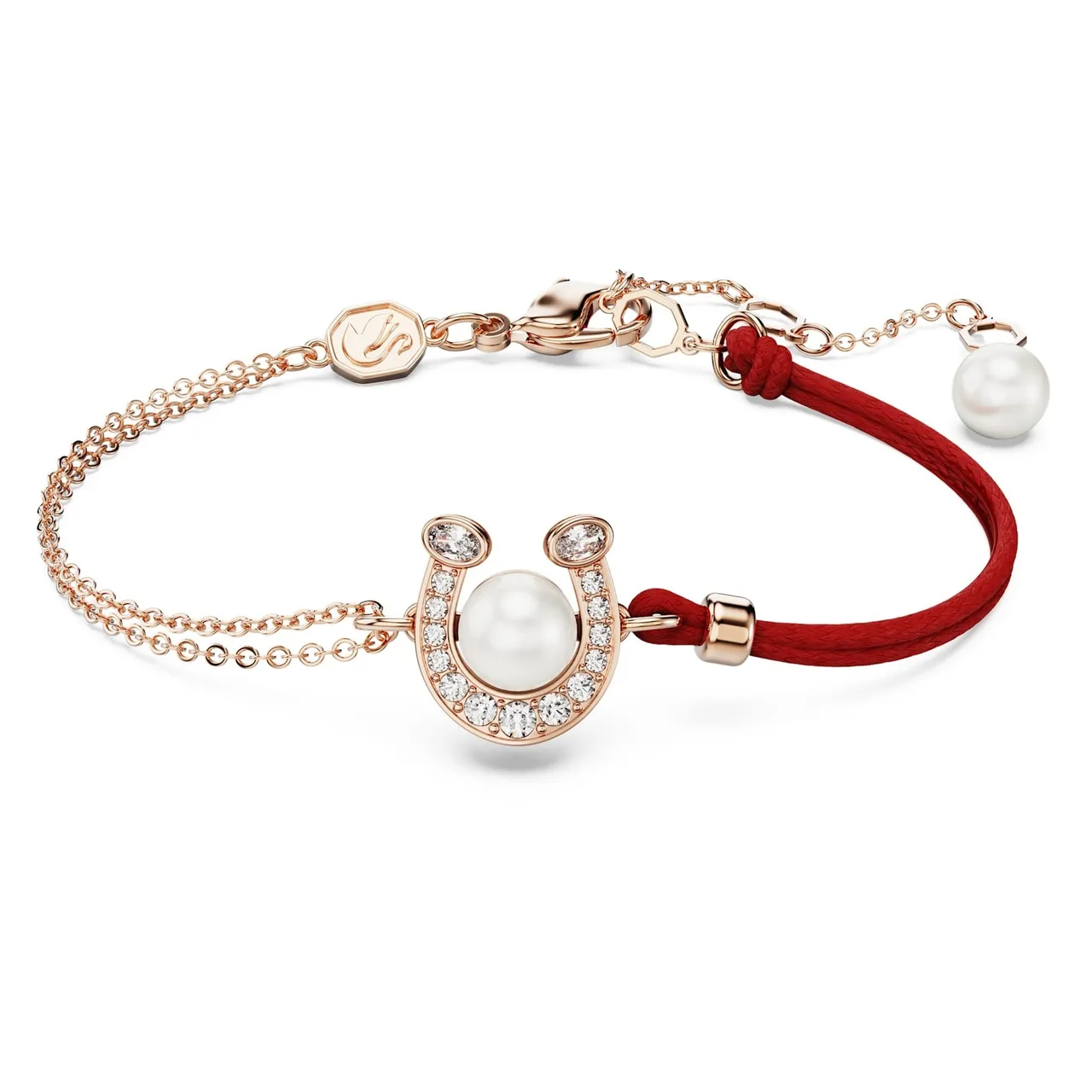 Pink Gold Rose Hinged Hoop Pearl-Studded Upper Bar Earrings 11