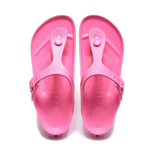 Sandálias casuais rosa moldadas monocromas com tira ajustável de fivela 3
