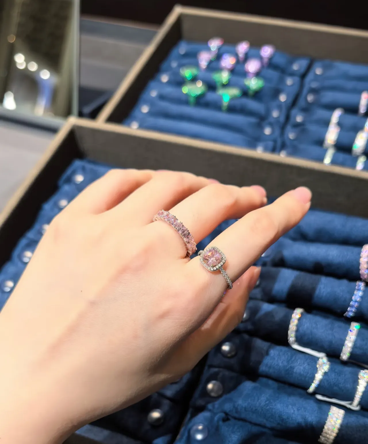Pink Pavé Eternity Band Ring 3