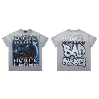 Camiseta oversized con estampado gráfico Rare Peace y acentos de purpurina