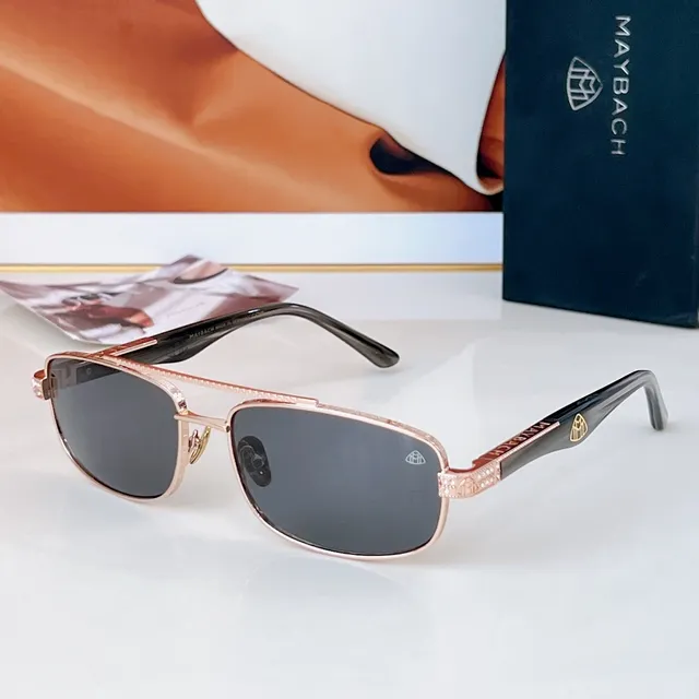 Rectangular Metal Frame Mirrored Blue Lens Sunglasses 3