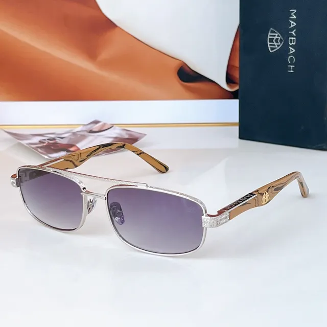 Rectangular Metal Frame Mirrored Blue Lens Sunglasses 4