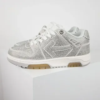 Rhinestone-Embellished Perforated Low-Top Lace-Up Sneakers