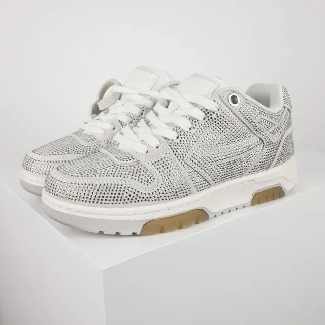 Rhinestone-Embellished Perforated Low-Top Lace-Up Sneakers 2