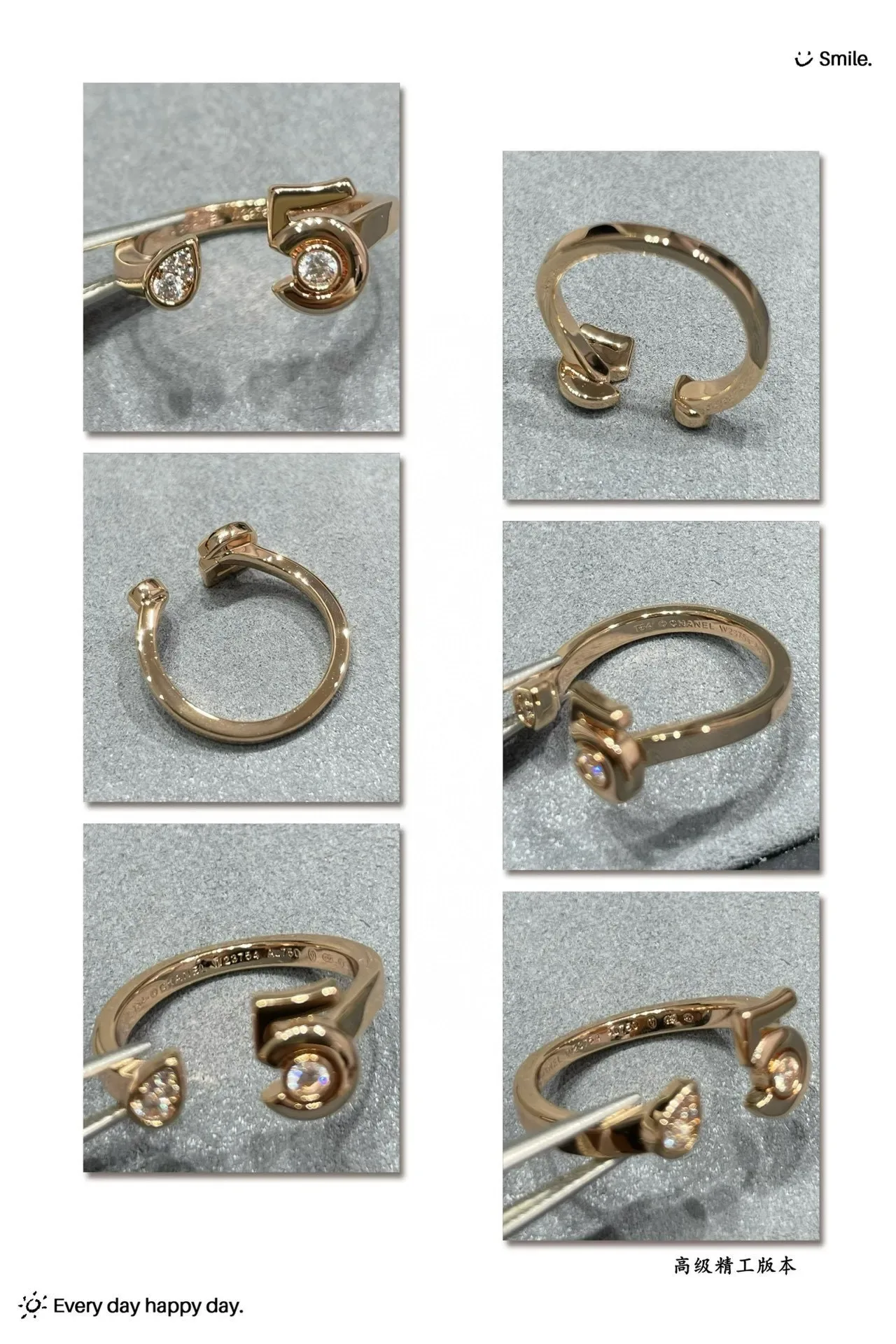 Rose Gold-Tone Gem-Set Open-Band Stackable Rings 2