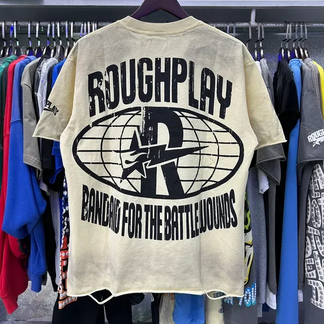 ROUGH Graphic Print Distressed Oversized Black T-Shirt 12