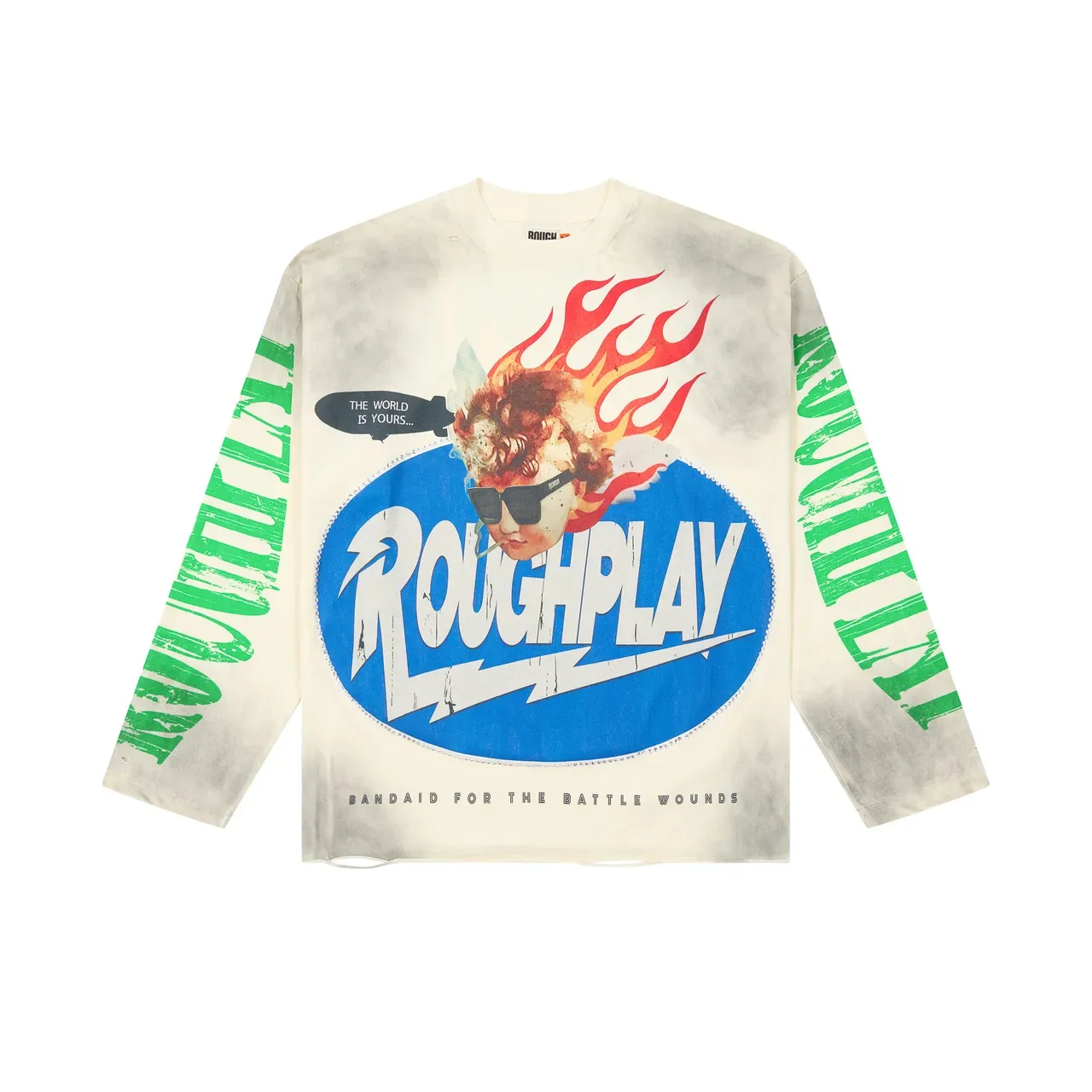 Roughplay Distressed Graphic Dip-Dye Long-Sleeve Top 4