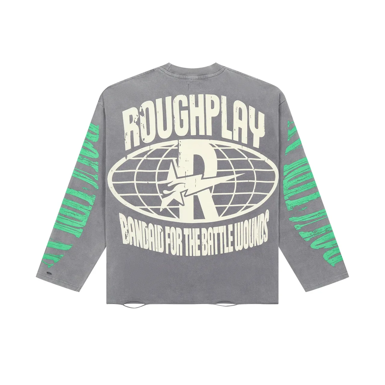 Roughplay Distressed Graphic Dip-Dye Long-Sleeve Top 7