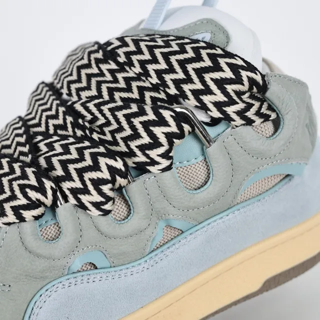 Sage Green and Sky Blue Laceless Cut-Out Sneakers 6