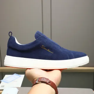 Santoni سليب أون سويد أزرق بحري لايف ستايل