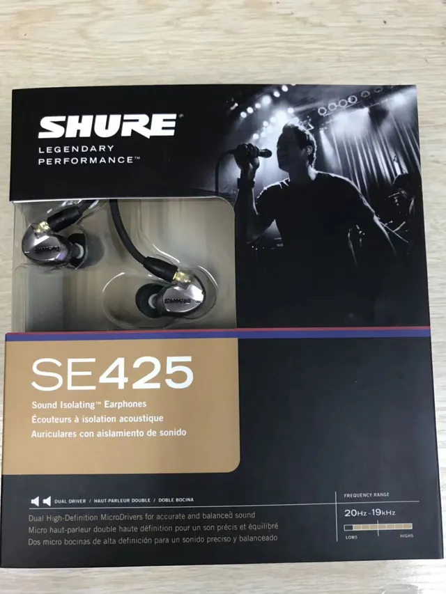 Shure SE425 Silver Black Dual Microdrivers Detachable Cable Sports Earphones 4