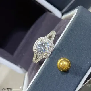 银色金色光环镶嵌 分叉 shank 带戒指