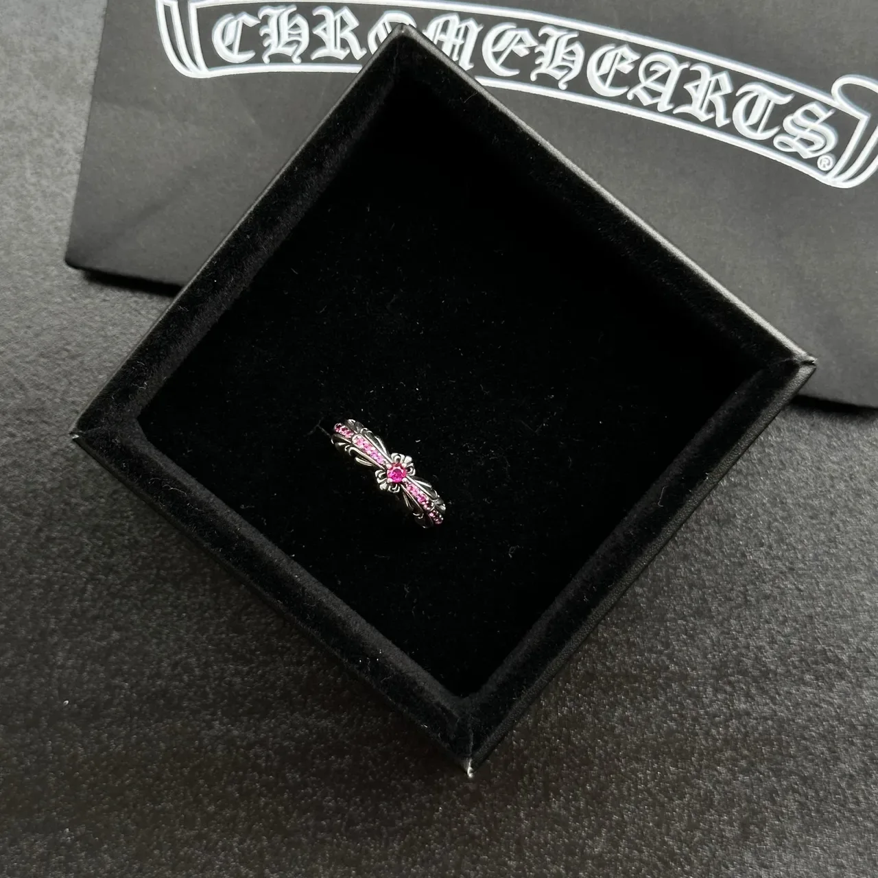 Silver Red Open-Band Gem-Set Ring 6