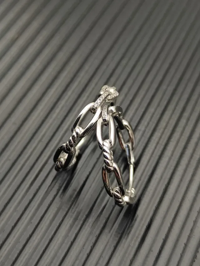 Silver Segmented Rope-Textured Hoop Earrings 4