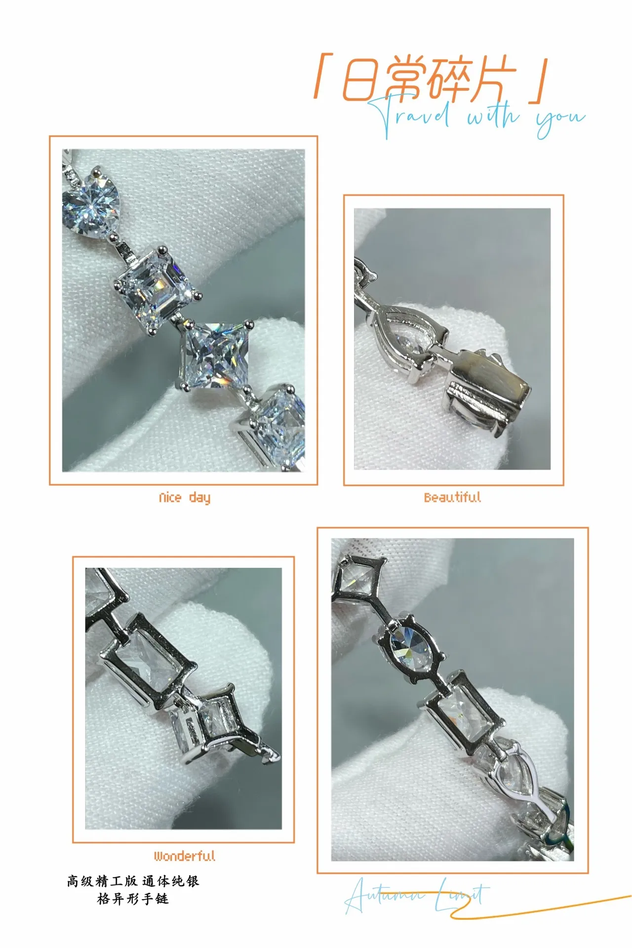 Silver-Tone Multi-Cut Stone Prong-Set Full Circle Bracelet 3